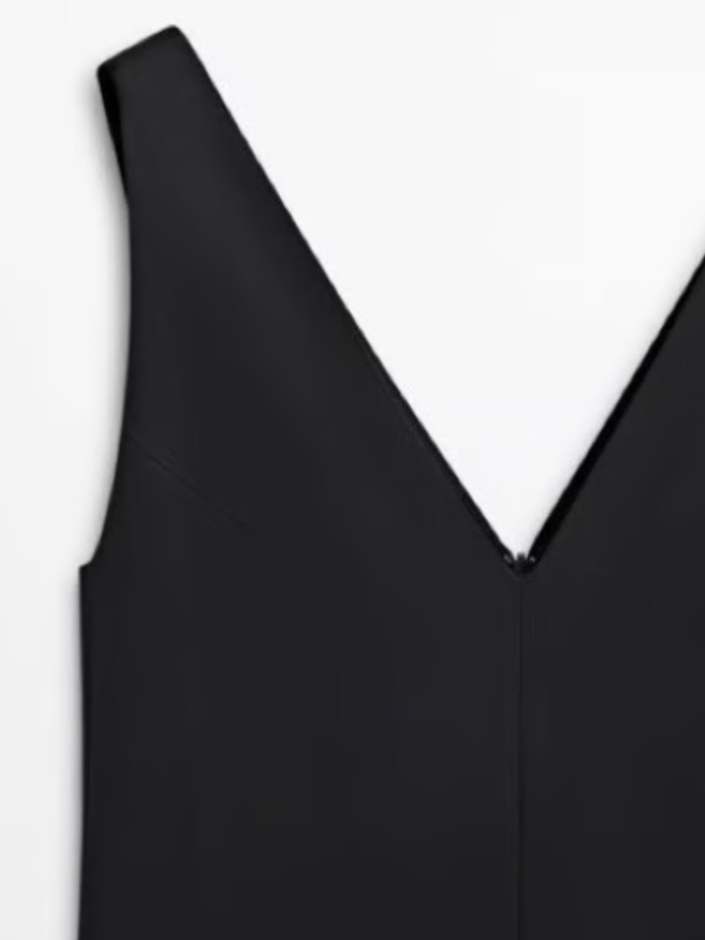 Massimo Dutti Casual Style Black V-Neck Midi Dress with Strap. Size XL - Picture 6 of 13